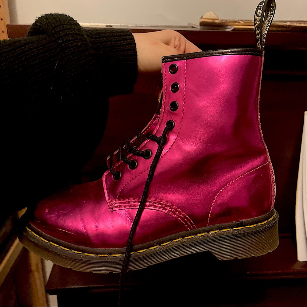 Metallic Pink Doc Martens Size 8 US Women